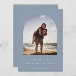 Modern Arch Frame Flat Save The Date Photo Card