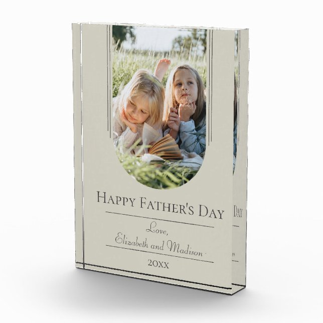 Modern Arch Frame Photo Father's Day | Beige Block (Right)