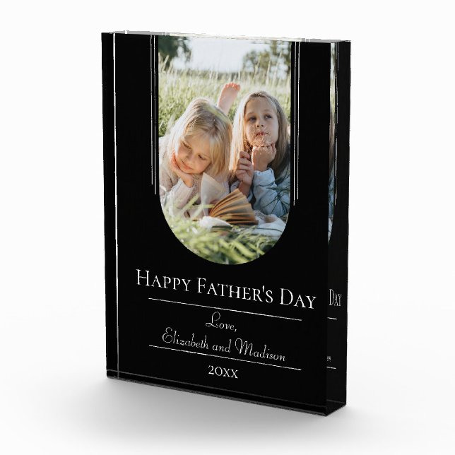 Modern Arch Frame Photo Father's Day | Black (Right)