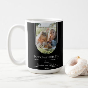 Modern Arch Frame Photo Father's Day   Black Coffee Mug