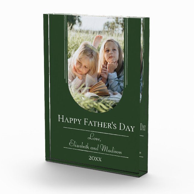 Modern Arch Frame Photo Father's Day | Emerald Block (Right)