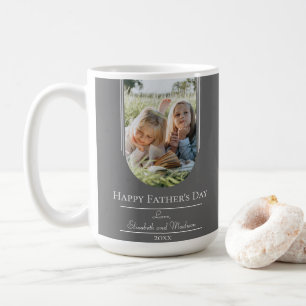 Modern Arch Frame Photo Father's Day Grey Coffee Mug