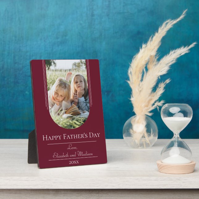 Modern Arch Frame Photo Father's Day | Red (Side)