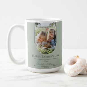 Modern Arch Frame Photo Father's Day   Sage Green Coffee Mug