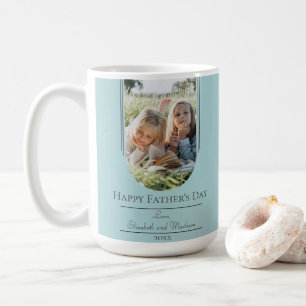 Modern Arch Frame Photo Father's Day   Teal Coffee Mug