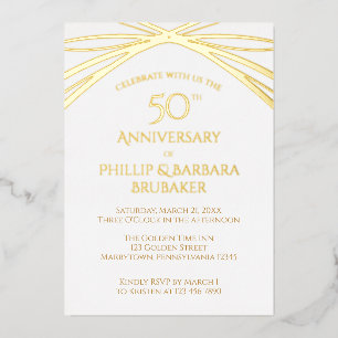 Modern Arch Golden 50th Wedding Anniversary Party