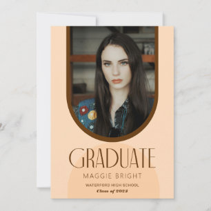 Modern arch graduate photo open house invitation