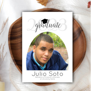 Modern Arch Graduation Typography 2023 Photo Invitation