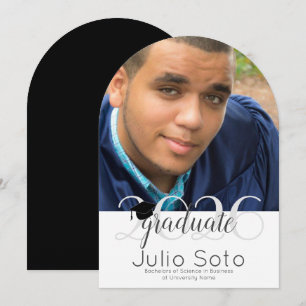  Modern Arch Graduation Typography 2026 Photo  Invitation