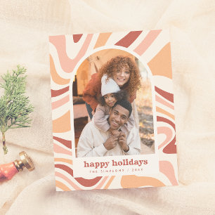 Modern Arch Groovy Christmas Holiday Photo Budget