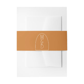 Modern  Arch Initial Wedding  / Terracotta  Invitation Belly Band