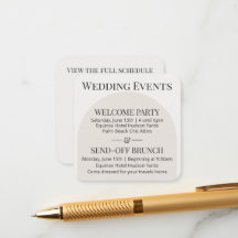 Modern Arch Jewish Wedding Details Card Template