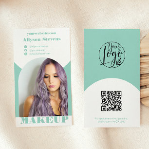 Modern arch makeup blue photo qr code logo business card