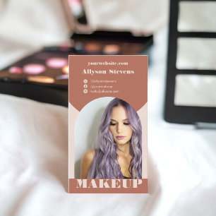 Modern arch makeup boho photo qr code logo business card
