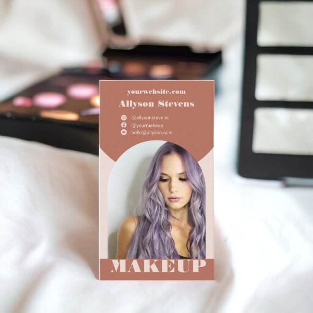 Modern arch makeup boho photo qr code logo business card (Modern arch makeup boho photo qr code logo business card)