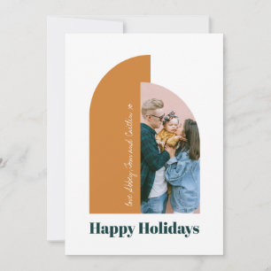 Modern Arch Merry Bright Christmas Family Photo Holiday Card