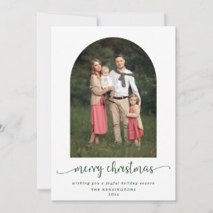 Modern Arch Merry Christmas Holiday Photo Card