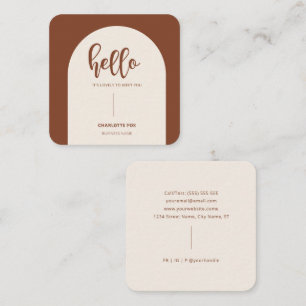 Modern Arch Minimalist Earth Tones Square Business Card