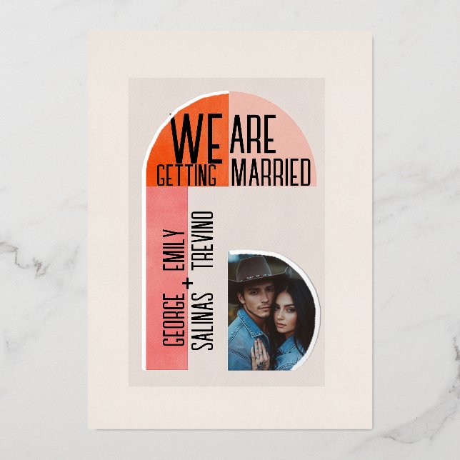 Modern Arch, Orange and Pink, Photo Area (Front)