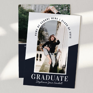 Modern Arch Photo 2 Colour Graduation Announcement