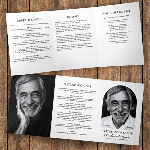 Modern Arch Photo Celebration Of Life Tri-Fold Programme