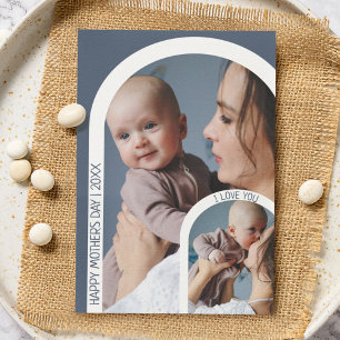 Modern Arch Photo collage   Mothers Day Holiday Ca Card