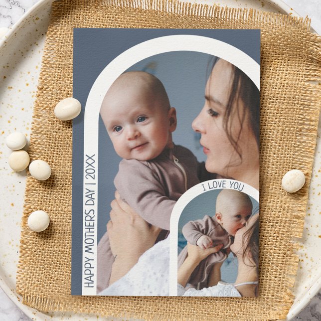 Modern Arch Photo collage | Mothers Day Holiday Ca Card (Creator Uploaded)