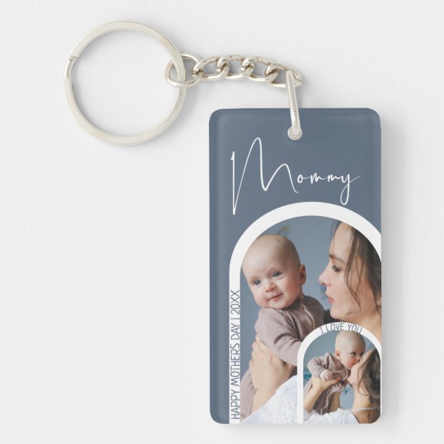 Modern Arch Photo collage | Mothers Day Key Ring (Front)