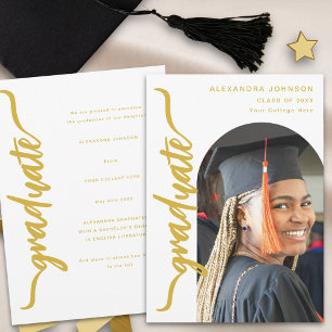 Modern Arch Photo Elegant Graduation Announcement