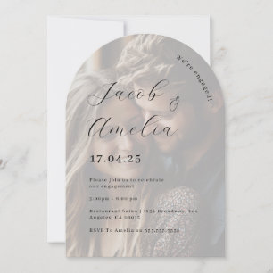 Modern Arch Photo Engagement Party Invitation