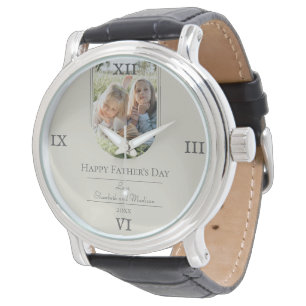 Modern Arch Photo Father's Day Beige Watch