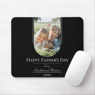 Modern Arch Photo Father's Day Black Mouse Mat