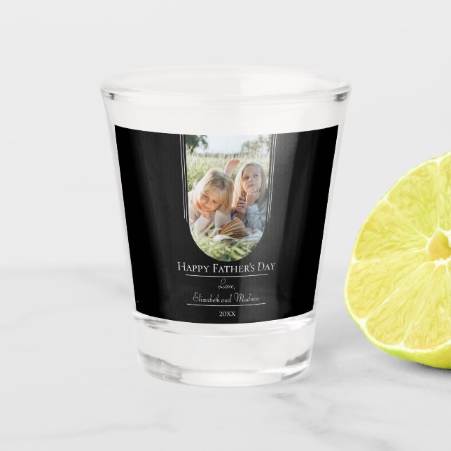 Modern Arch Photo Father's Day | Black Shot Glass (Front)