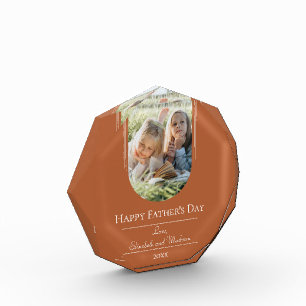 Modern Arch Photo Father's Day Burnt Orange Block