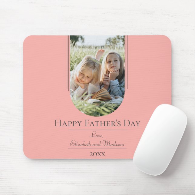 Modern Arch Photo Father's Day | Coral Mouse Mat (With Mouse)