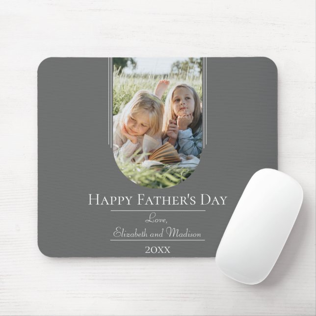 Modern Arch Photo Father's Day | Grey Mouse Mat (With Mouse)