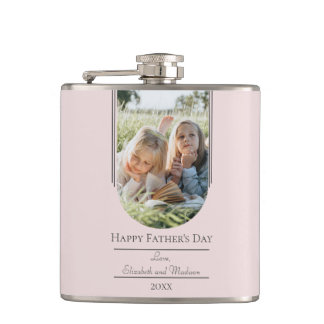 Modern Arch Photo Father's Day | Pink Hip Flask