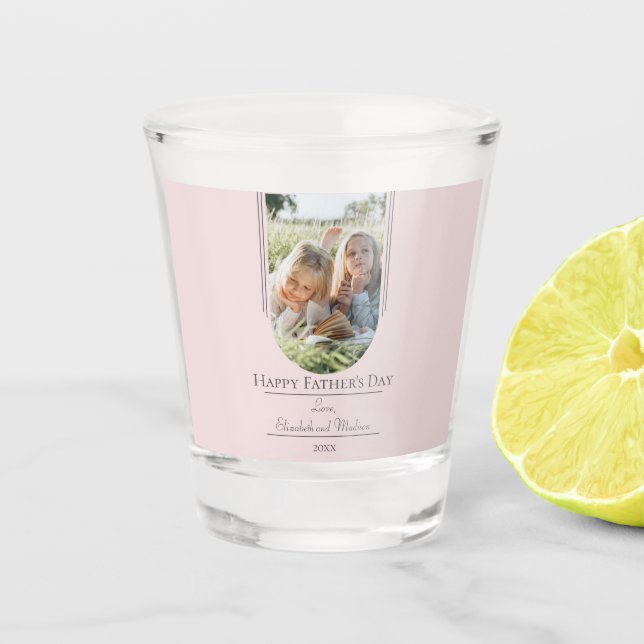 Modern Arch Photo Father's Day | Pink Shot Glass (Front)