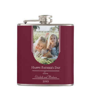 Modern Arch Photo Father's Day | Red Hip Flask