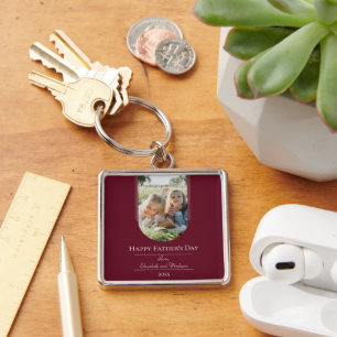 Modern Arch Photo Father's Day   Red Key Ring