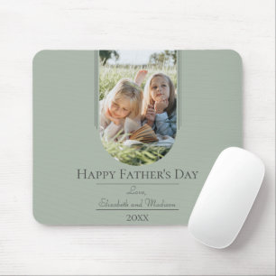 Modern Arch Photo Father's Day Sage Green Mouse Mat