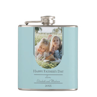 Modern Arch Photo Father's Day | Teal Hip Flask