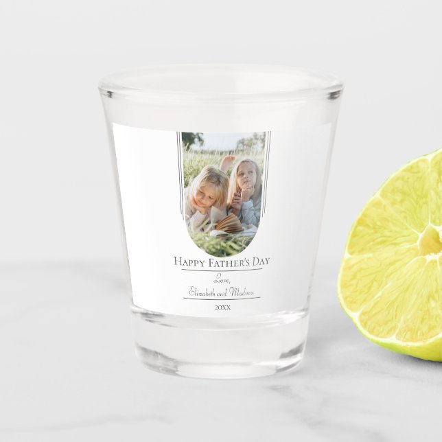 Modern Arch Photo Father's Day | White Shot Glass (Front)