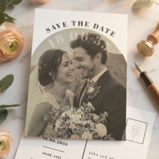 Modern Arch Photo Foil Save the Date Card