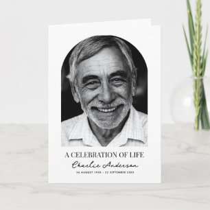 Modern Arch Photo Folded 4-Page Funeral Program Programme