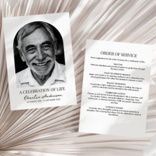 Modern Arch Photo Funeral Or Memorial Service Programme