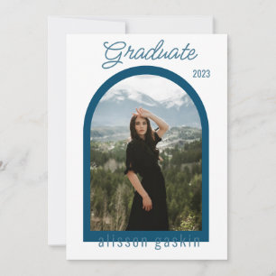 Modern Arch Photo grad announcement 2023 blue