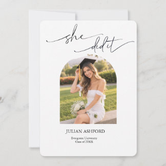 Modern Arch Photo Graduation Announcement