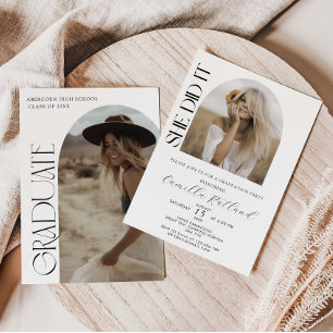Modern Arch Photo Graduation Announcement