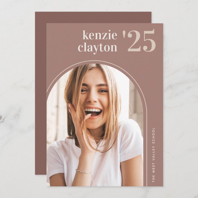 Modern Arch Photo Graduation Announcement (Front/Back)